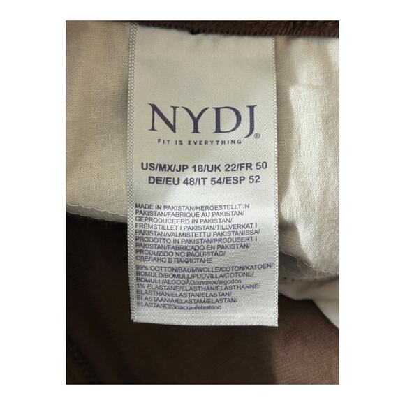 NYDJ Marilyn straight corduroy pants brown size 18 - Picture 7 of 8